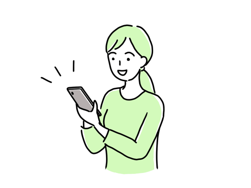 スマホ_女性_笑顔