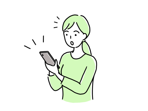 スマホ_女性_驚き_びっくり