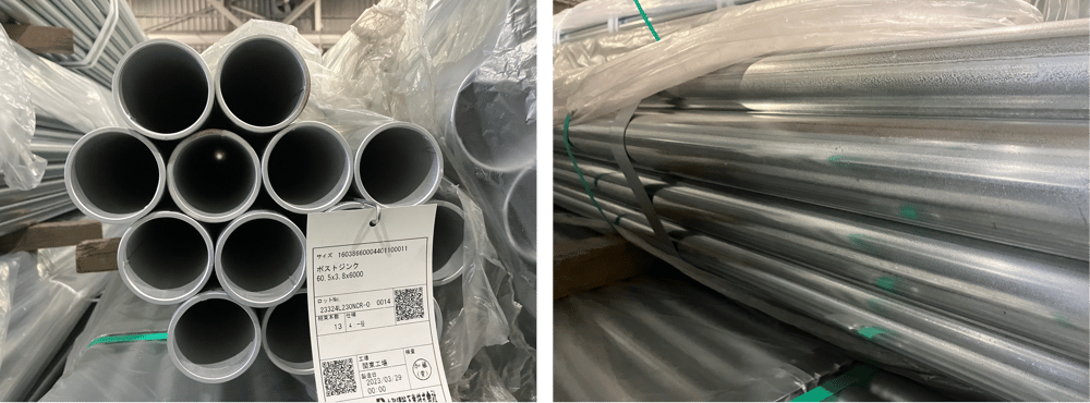 B.【JP】【No.152】 2023年3月製造 構造用メッキ鋼管 PZ 60.5x3.8x6,000(10_11ピックアップ)20231011