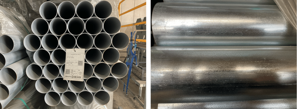 B.【JP】【No.193】 2024年3月製造 構造用メッキ鋼管 PZ 76.3x2.0x5,500 (48ピックアップ)20250408