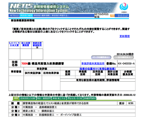 [JP][Blog]NETIS登録画面STX