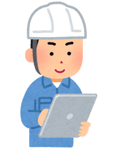 [JP]タブレットを操作する作業員