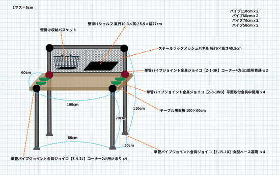 [JP]DIY PCデスク図面