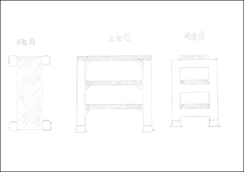 単管パイプ DIY 3面図