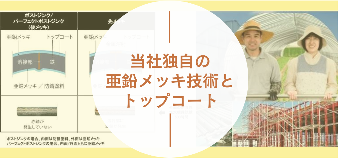 サビに強いメッキパイプ！当社独自の亜鉛メッキ技術とトップコートの秘密